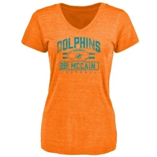 Bobby McCain Women's Miami Dolphins Flanker Tri-Blend T-Shirt - Orange