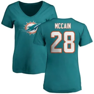 Bobby McCain Women's Miami Dolphins Name & Number Logo Slim Fit T-Shirt - Aqua