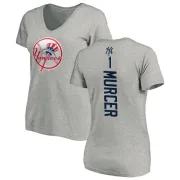 Bobby Murcer Women's New York Yankees Backer Slim Fit T-Shirt - Ash