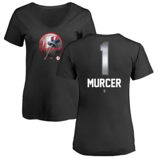 Bobby Murcer Women's New York Yankees Midnight Mascot V-Neck T-Shirt - Black