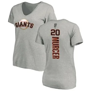 Bobby Murcer Women's San Francisco Giants Backer Slim Fit T-Shirt - Ash