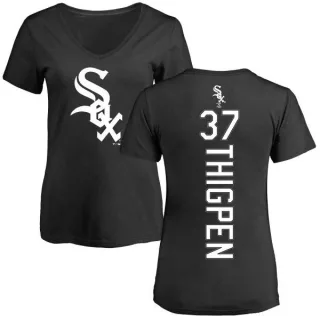 Bobby Thigpen Women's Chicago White Sox Backer Slim Fit T-Shirt - Black