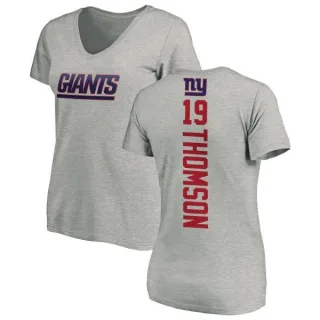 Bobby Thomson Women's New York Giants Backer V-Neck T-Shirt - Ash