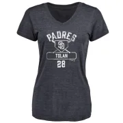 Bobby Tolan Women's San Diego Padres Base Runner Tri-Blend T-Shirt - Navy