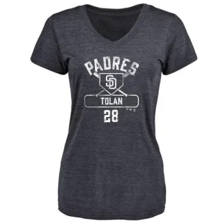 Bobby Tolan Women's San Diego Padres Base Runner Tri-Blend T-Shirt - Navy