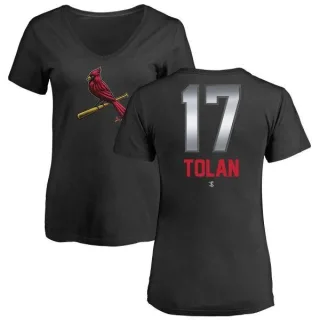 Bobby Tolan Women's St. Louis Cardinals Midnight Mascot V-Neck T-Shirt - Black