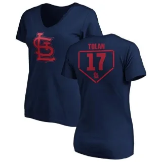 Bobby Tolan Women's St. Louis Cardinals RBI Slim Fit V-Neck T-Shirt - Navy