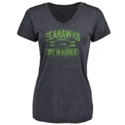 Bobby Wagner Women's Seattle Seahawks Flanker Tri-Blend T-Shirt - Navy