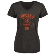 Boog Powell Women's Baltimore Orioles Base Runner Tri-Blend T-Shirt - Black