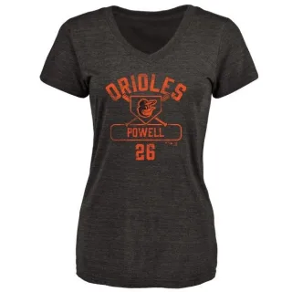 Boog Powell Women's Baltimore Orioles Base Runner Tri-Blend T-Shirt - Black