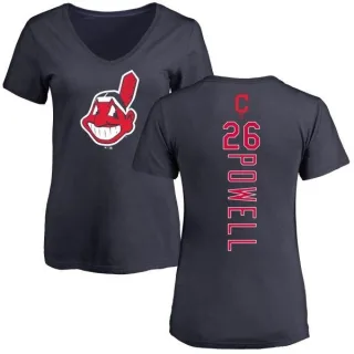 Boog Powell Women's Cleveland Indians Backer Slim Fit T-Shirt - Navy