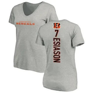 Boomer Esiason Women's Cincinnati Bengals Backer V-Neck T-Shirt - Ash