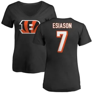 Boomer Esiason Women's Cincinnati Bengals Name & Number Logo Slim Fit T-Shirt - Black