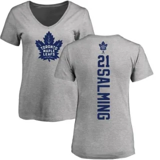 Borje Salming Women's Toronto Maple Leafs Backer T-Shirt - Ash