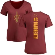 Brad Daugherty Women's Cleveland Cavaliers Maroon Backer T-Shirt