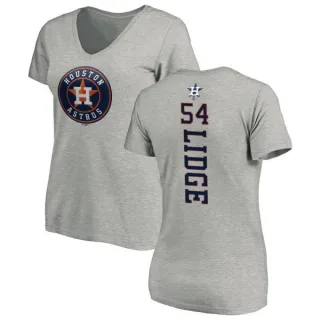 Brad Lidge Women's Houston Astros Backer Slim Fit T-Shirt - Ash