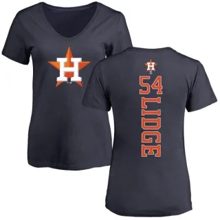 Brad Lidge Women's Houston Astros Backer Slim Fit T-Shirt - Navy