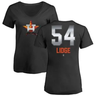 Brad Lidge Women's Houston Astros Midnight Mascot V-Neck T-Shirt - Black