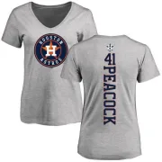 Brad Peacock Women's Houston Astros Backer Slim Fit T-Shirt - Ash