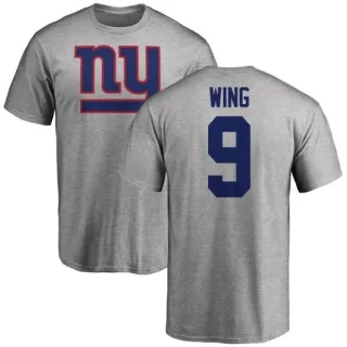 Brad Wing New York Giants Name & Number Logo T-Shirt - Ash