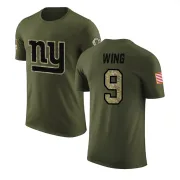 Brad Wing New York Giants Olive Salute to Service Legend T-Shirt