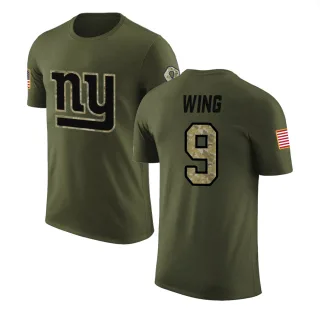 Brad Wing New York Giants Olive Salute to Service Legend T-Shirt