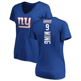 Brad Wing Women's New York Giants Backer Slim Fit T-Shirt - Royal