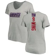 Brad Wing Women's New York Giants Backer V-Neck T-Shirt - Ash