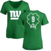 Brad Wing Women's New York Giants Green St. Patrick's Day Name & Number V-Neck T-Shirt