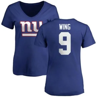 Brad Wing Women's New York Giants Name & Number Logo Slim Fit T-Shirt - Royal