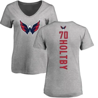 Braden Holtby Women's Washington Capitals Backer T-Shirt - Ash