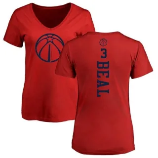 Bradley Beal Women's Washington Wizards Red One Color Backer Slim-Fit V-Neck T-Shirt