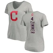 Bradley Zimmer Women's Cleveland Indians Backer Slim Fit T-Shirt - Ash