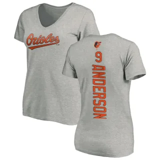 Brady Anderson Women's Baltimore Orioles Backer Slim Fit T-Shirt - Ash