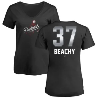 Brandon Beachy Women's Los Angeles Dodgers Midnight Mascot V-Neck T-Shirt - Black