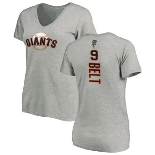 Brandon Belt Women's San Francisco Giants Backer Slim Fit T-Shirt - Ash