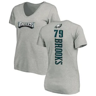 Brandon Brooks Women's Philadelphia Eagles Backer V-Neck T-Shirt - Ash