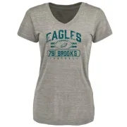 Brandon Brooks Women's Philadelphia Eagles Flanker Tri-Blend T-Shirt - Heathered Gray