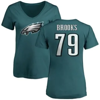 Brandon Brooks Women's Philadelphia Eagles Name & Number Logo Slim Fit T-Shirt - Green