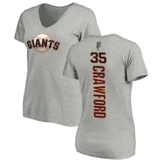 Brandon Crawford Women's San Francisco Giants Backer Slim Fit T-Shirt - Ash