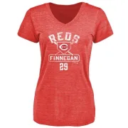 Brandon Finnegan Women's Cincinnati Reds Base Runner Tri-Blend T-Shirt - Red