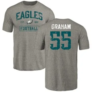 Brandon Graham Philadelphia Eagles Gray Distressed Name & Number Tri-Blend T-Shirt