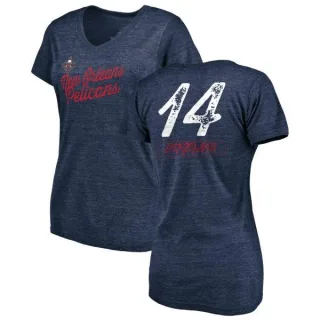 Brandon Ingram Women's New Orleans Pelicans Navy Sideline Tri-Blend V-Neck T-Shirt