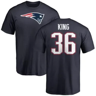 Brandon King New England Patriots Name & Number Logo T-Shirt - Navy