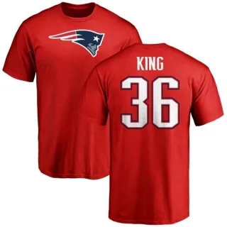 Brandon King New England Patriots Name & Number Logo T-Shirt - Red