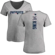 Brandon King Women's New England Patriots Backer V-Neck T-Shirt - Ash