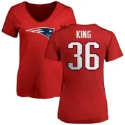 Brandon King Women's New England Patriots Name & Number Logo Slim Fit T-Shirt - Red