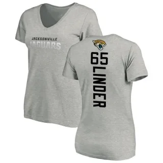 Brandon Linder Women's Jacksonville Jaguars Backer V-Neck T-Shirt - Ash