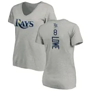 Brandon Lowe Women's Tampa Bay Rays Backer Slim Fit T-Shirt - Ash