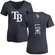 Brandon Lowe Women's Tampa Bay Rays Backer Slim Fit T-Shirt - Navy